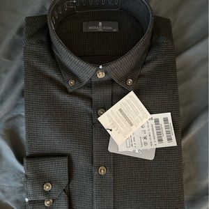 NWT Nicole St Gilles - Black Patterned Dress Shirt